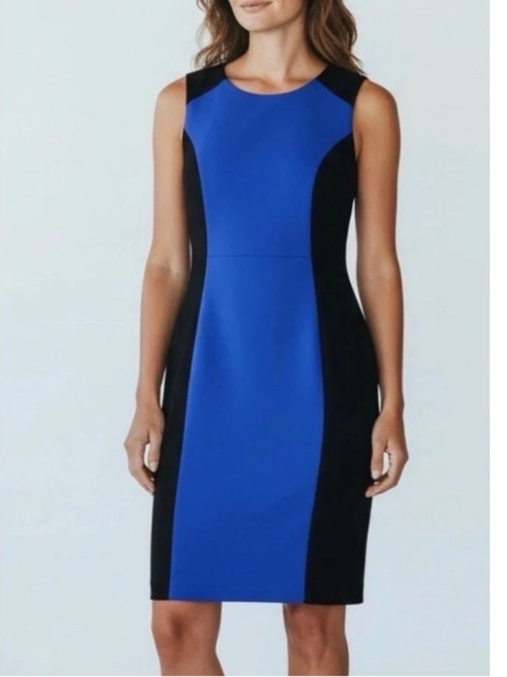 Calvin Klein Classic Professional Colorblock Sheath Dress Office Velvet Sz 10